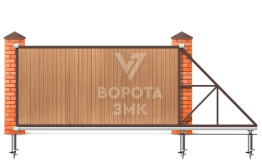 Ворота откатные 2000×3000 на винтовых сваях ЗМК-7556